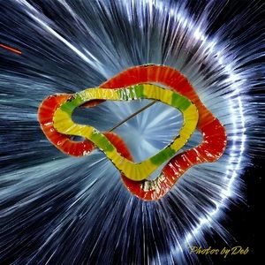 Vintage brooch pin signed: ART Mid Century Mod Orange Green Yellow Abstract 3D